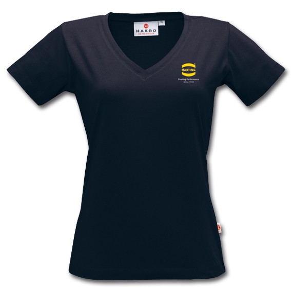 HAKRO 126 V-Shirt Classic Damen schwarz